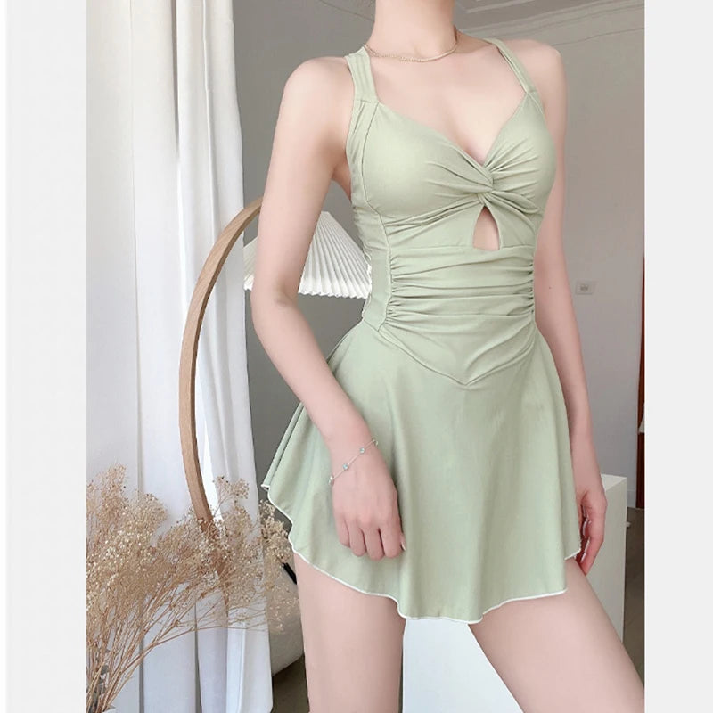 Bikini Élégance Florale - Maillot de Bain Taille Haute & Col Licou